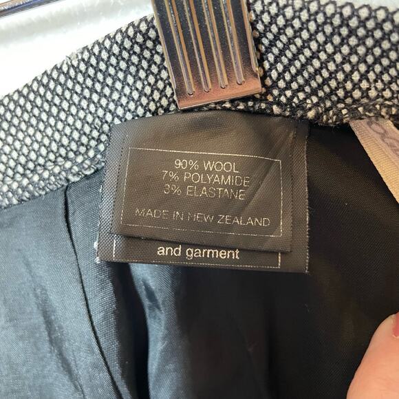 Ashley Fogel Wool Blend Midi Skirt Size 10 Micro Dot Classic Professional - Picture 5 of 7